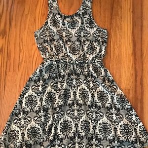 Fun black and white pattern skater dress